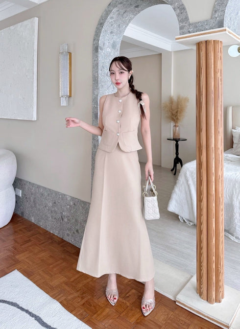 Two Piece Waistcoat Style With Fishtail Skirt
